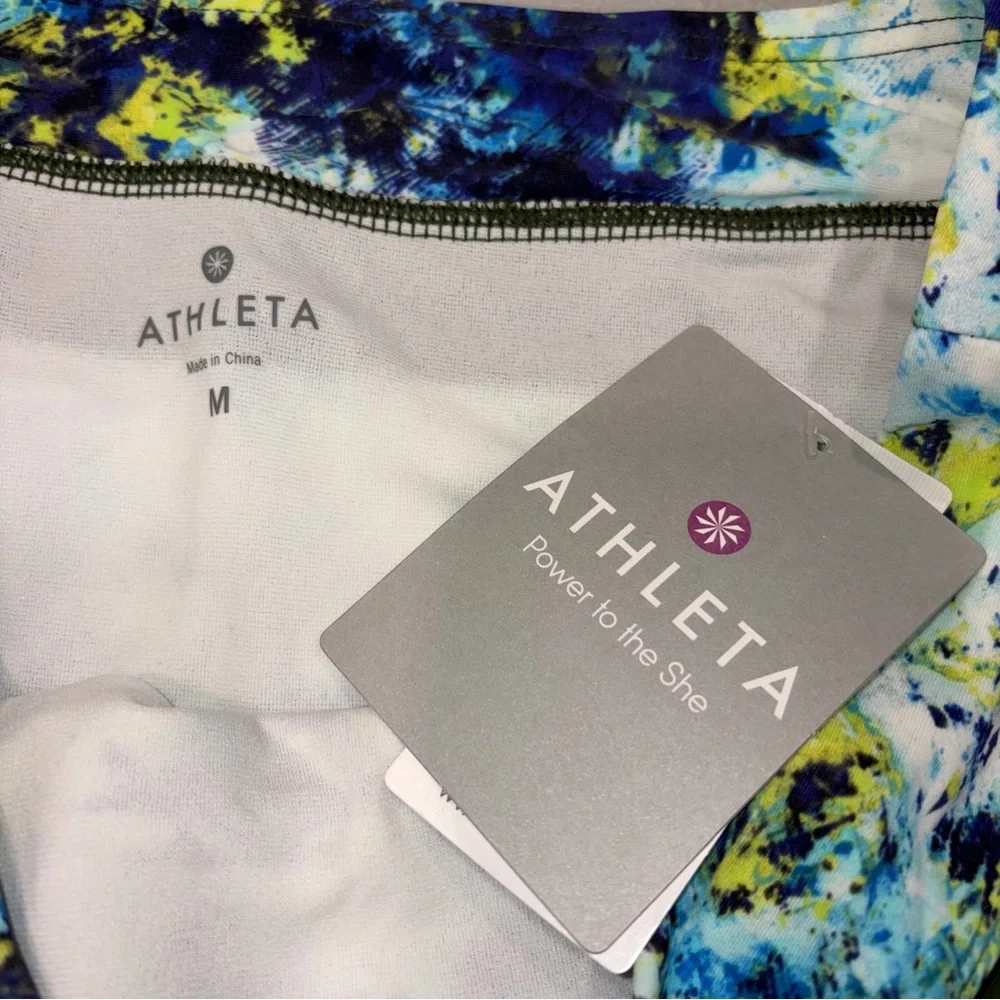 NEW Athleta Dolphin Hypersonic Caspian Blue Hip Hugger Swim Bottom size Medium